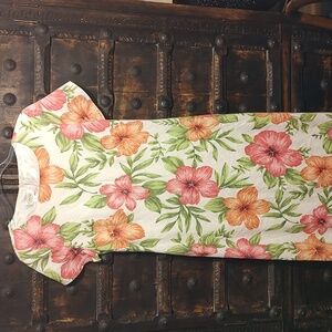 Vintage Talbots Petites Linen Hawaiian Dress Formal